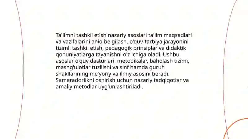 Ta'limni tashkil etish turlari va shakllari 3