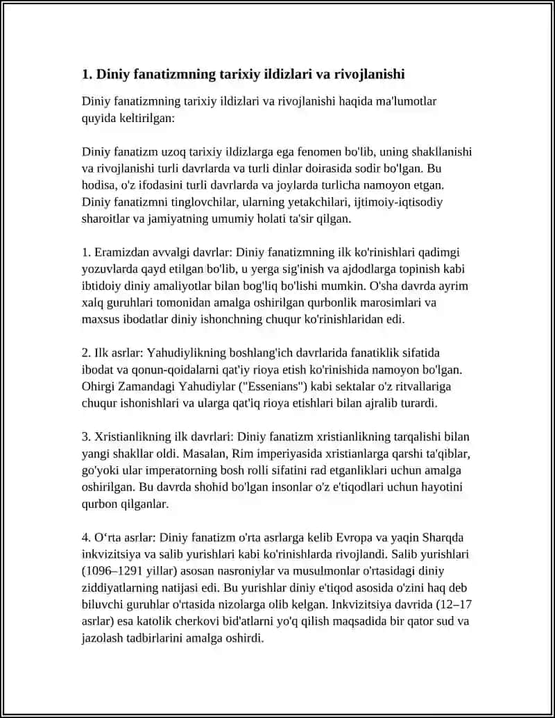 Diniy Fanatizm, Ekstremizm, Fundamentalizm va Terrorizmning Tarixi va Hozirgi Davrda Xavfsizlikga Tahdid 3