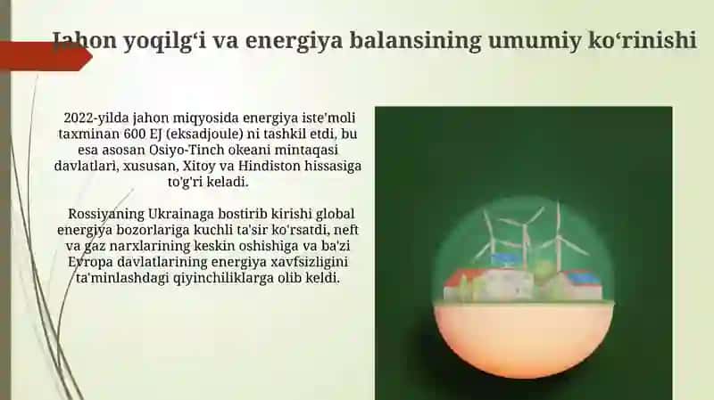 Dunyoning yoqilgʻi energetika balansi 3