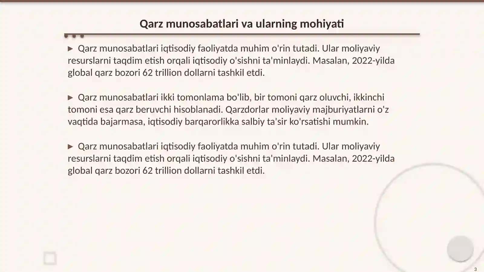 Qarz va ulush munosabatlarini ifodalovchi qimmatli qogʻozlar 3