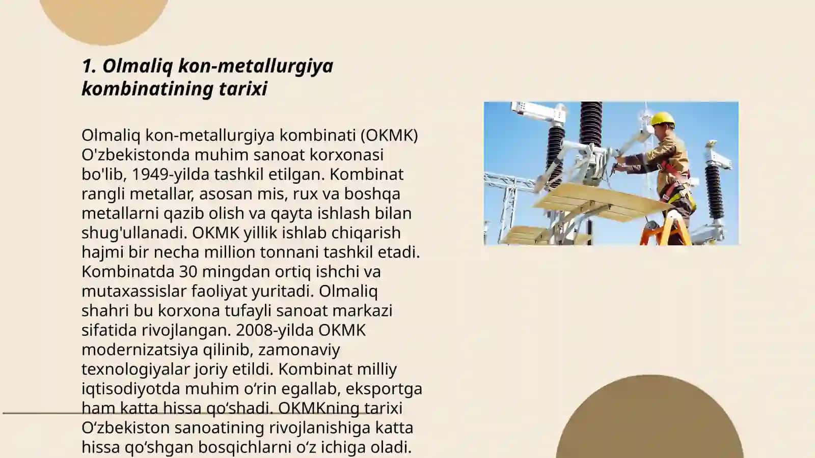 Olmaliq kon metallurgiya kombinati ixtisoslashtirilgan tamirlash ishlari boshqarmasi 3