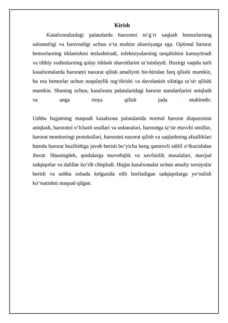 Kirish: Kasalxona palatalarida harorat monitoringining ahamiyati 3