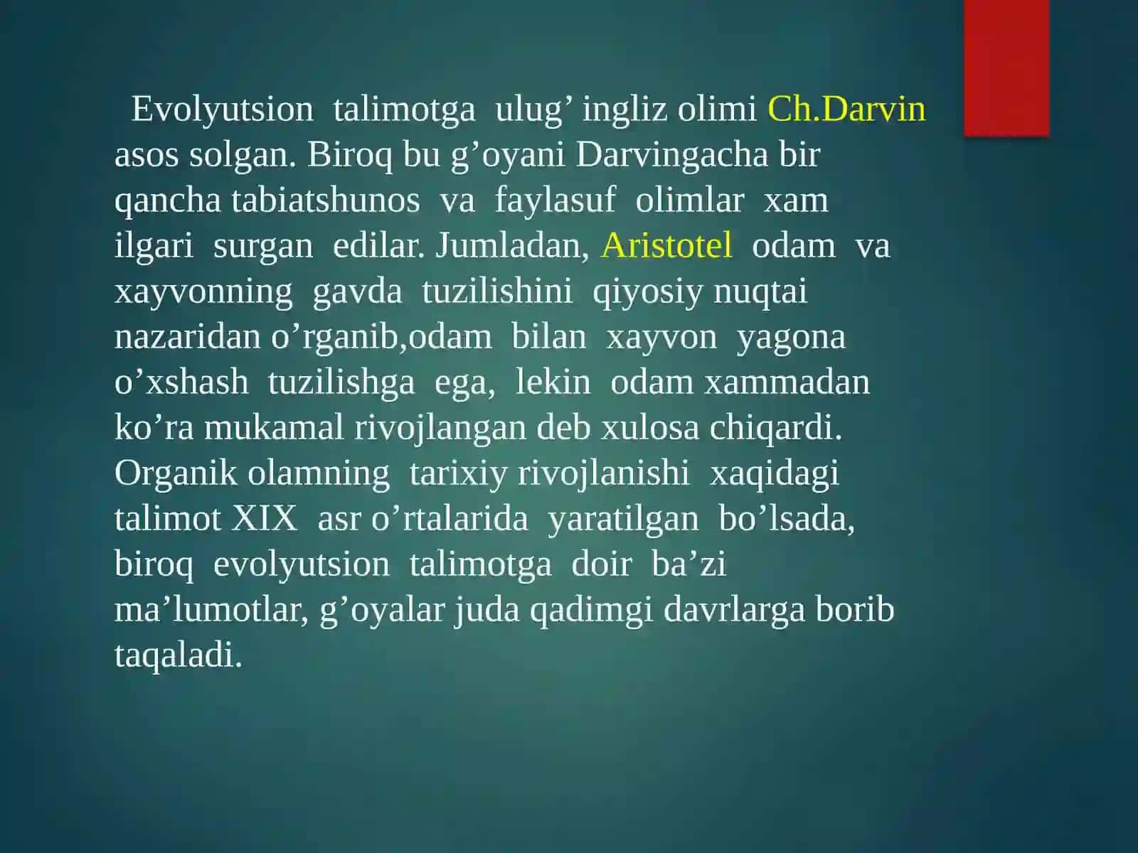 Ch.Darvinning evolyutsion ta'limoti 3
