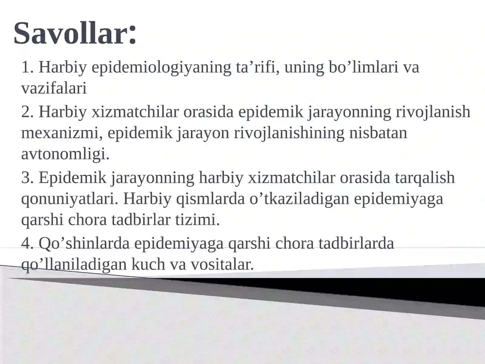 Harbiy Epidemiologiya Faniga Kirish 3