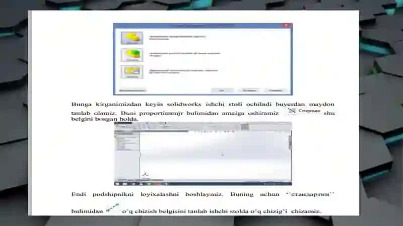 SolidWorks dasturida podshipnik korpusi, podshipnik va vallar ni loyihalash 3