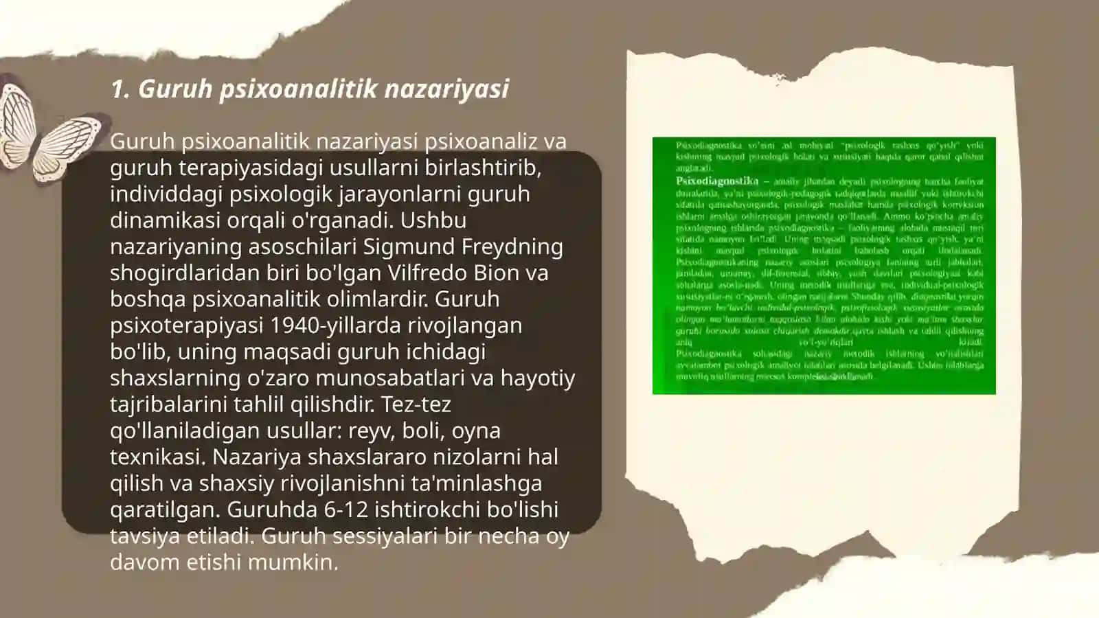 Guruhga psixoanalitik jihatdan yondashuv 3