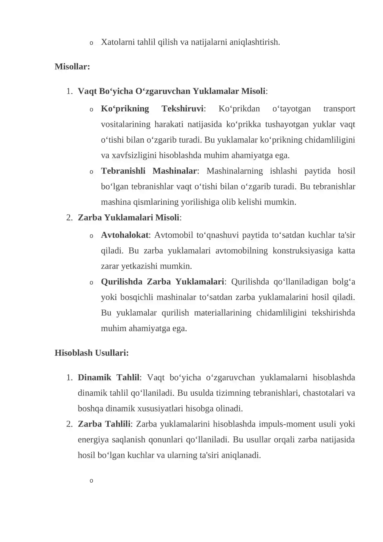 Laboratoriya Ishi: Vaqt Bo‘yicha O‘zgaruvchan Yuklamalar va Zarba Muammolari 3