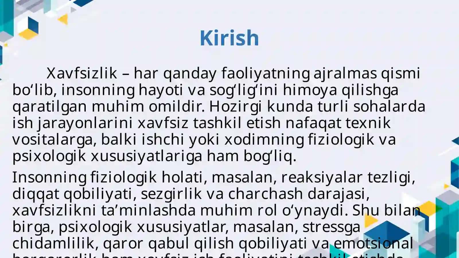 Xavfsizlikning ahmiyati 3