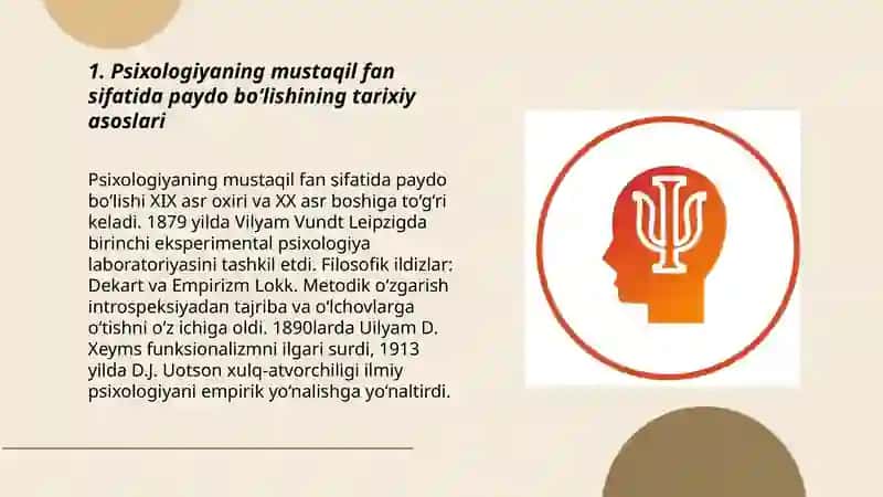 Psixologiyaning mustaqil fan sifatida shakllanishi 3