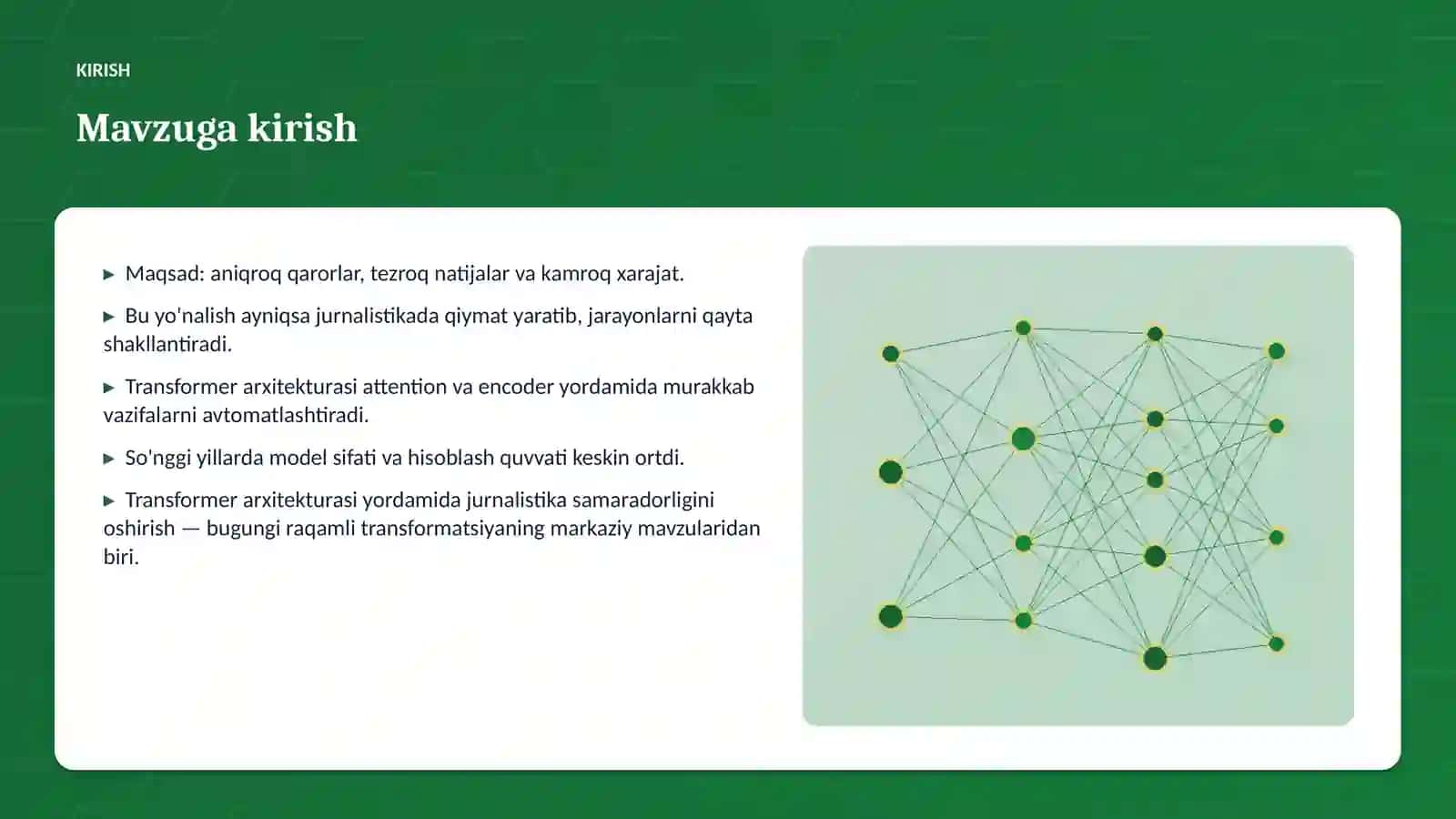 Transformer arxitekturasi yordamida jurnalistika samaradorligini oshirish 3