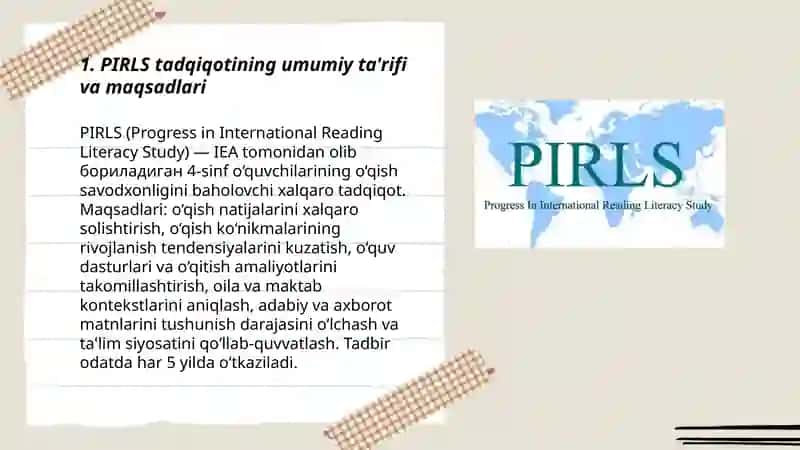 PIRLS tadqiqotlari haqida umumiy ma'lumot 3