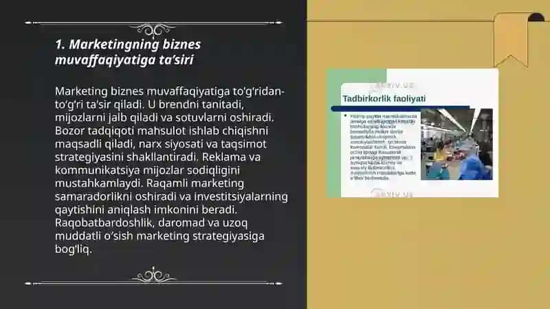 Biznes faoliyatida marketingning ahamiyati 3