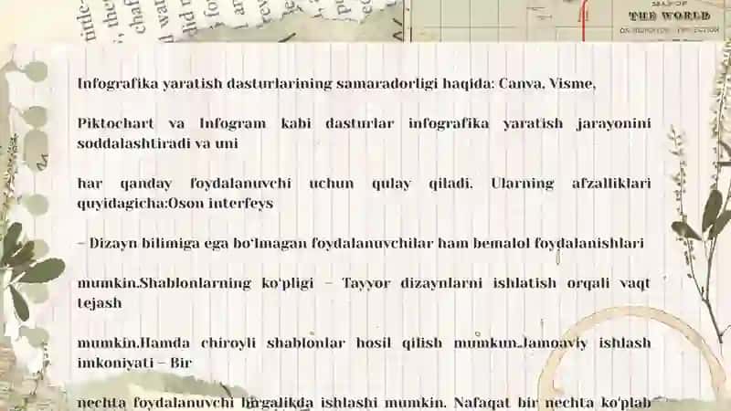 Infografika yaratuvchi dasturlar bilan tanishish 3