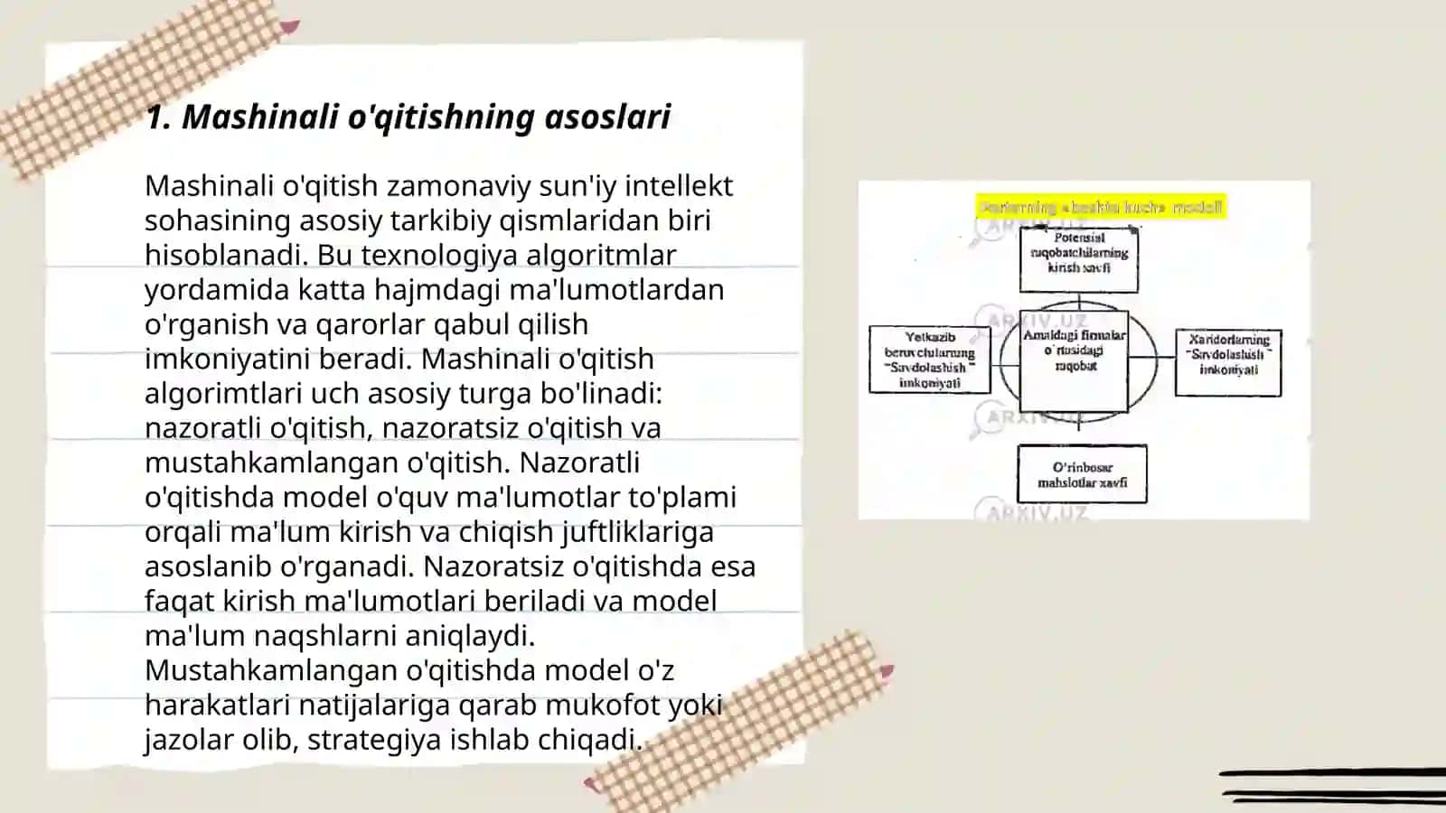Mashinali o'qitishi va ma'lumotlarni intellektual tahlili 3