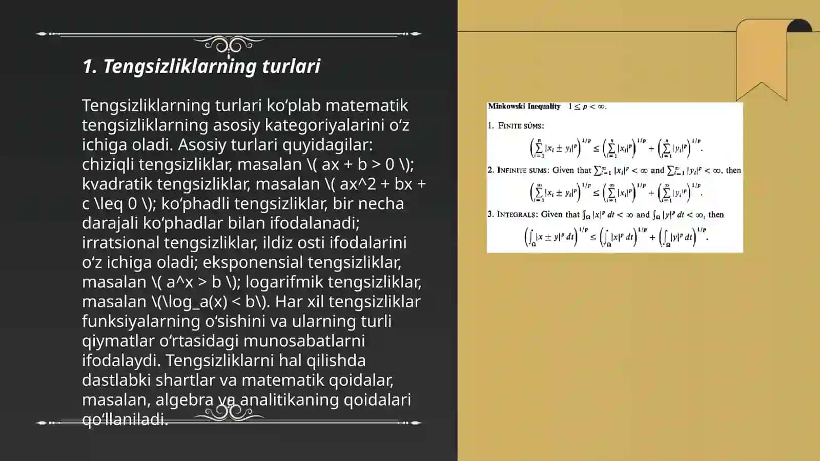 Bir o'zgaruvchili tengsizliklar konyuksiyasi va dizyunksiyasi 3