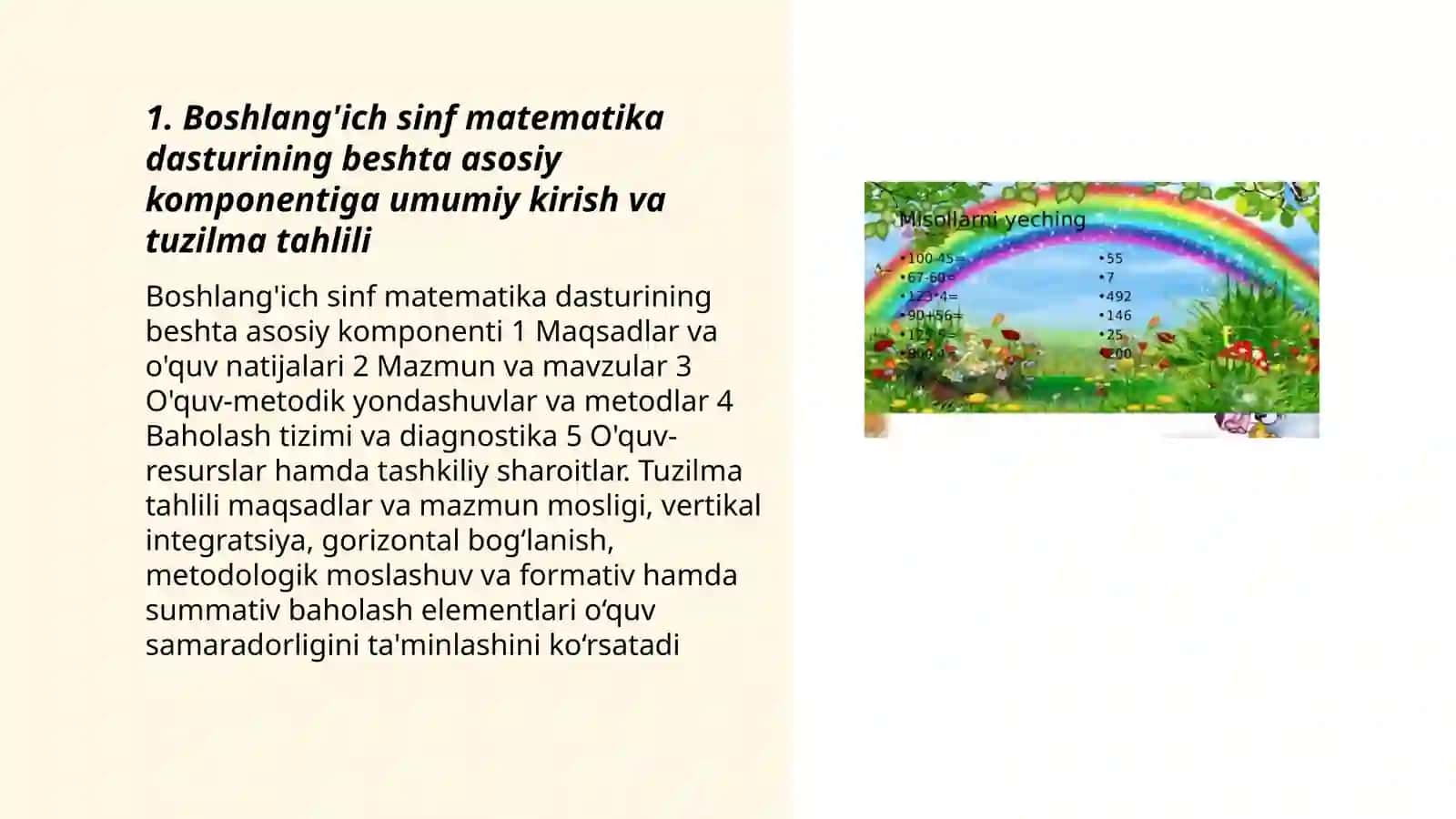 Boshlang'ich sinf matematika dasturi 3