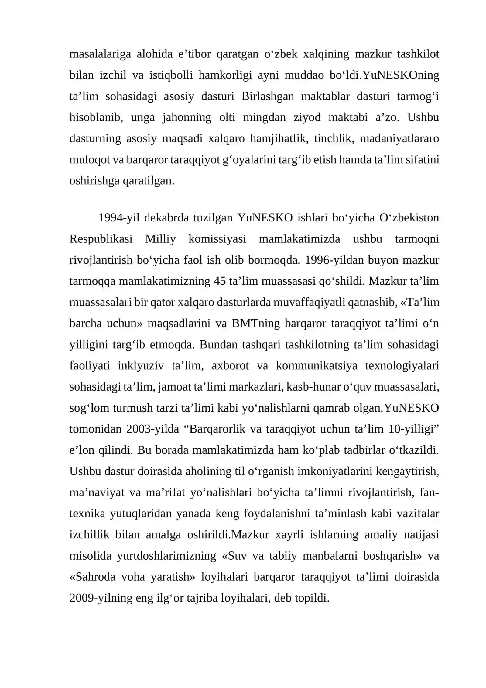 O'zbekiston va YUNESKO munosabatlari 3