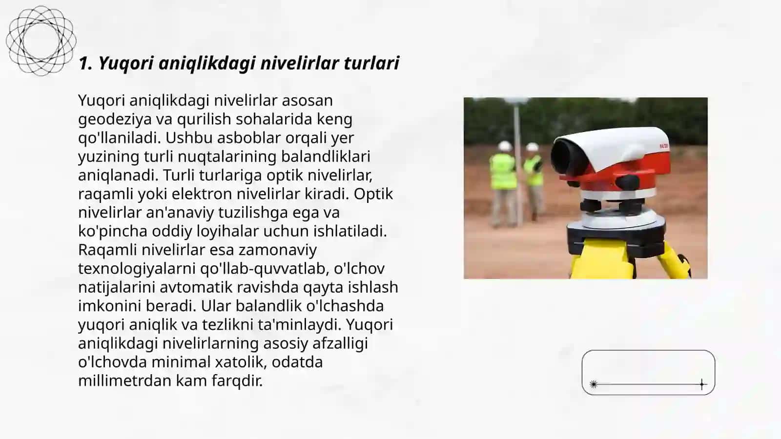 Yuqori aniqlikdagi nivelirlar turlari 3