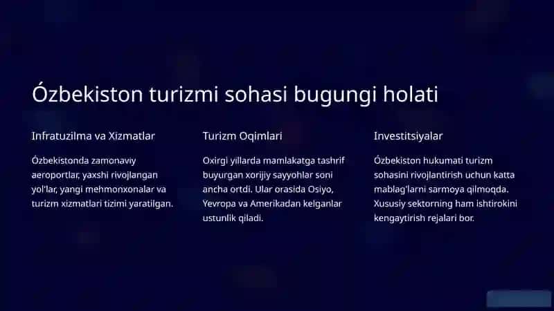 Ózbekistonning xalqaro mehmondóstlik industriyasi 3