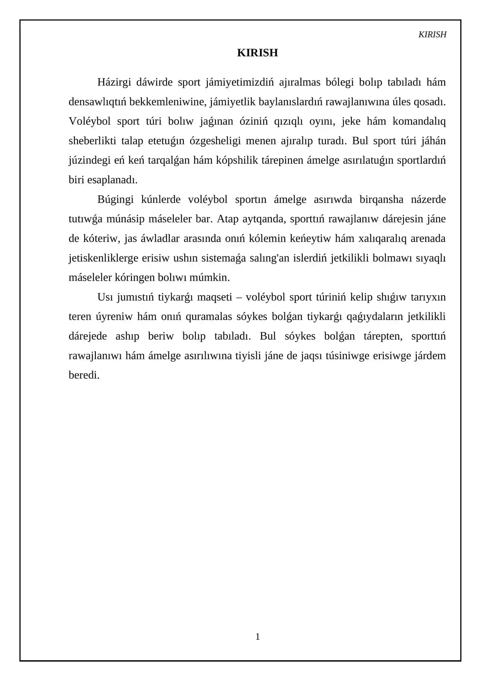Voleybol sport túriniń kelip shıǵıw tarıyxı hám onıń qaǵıydaları 3