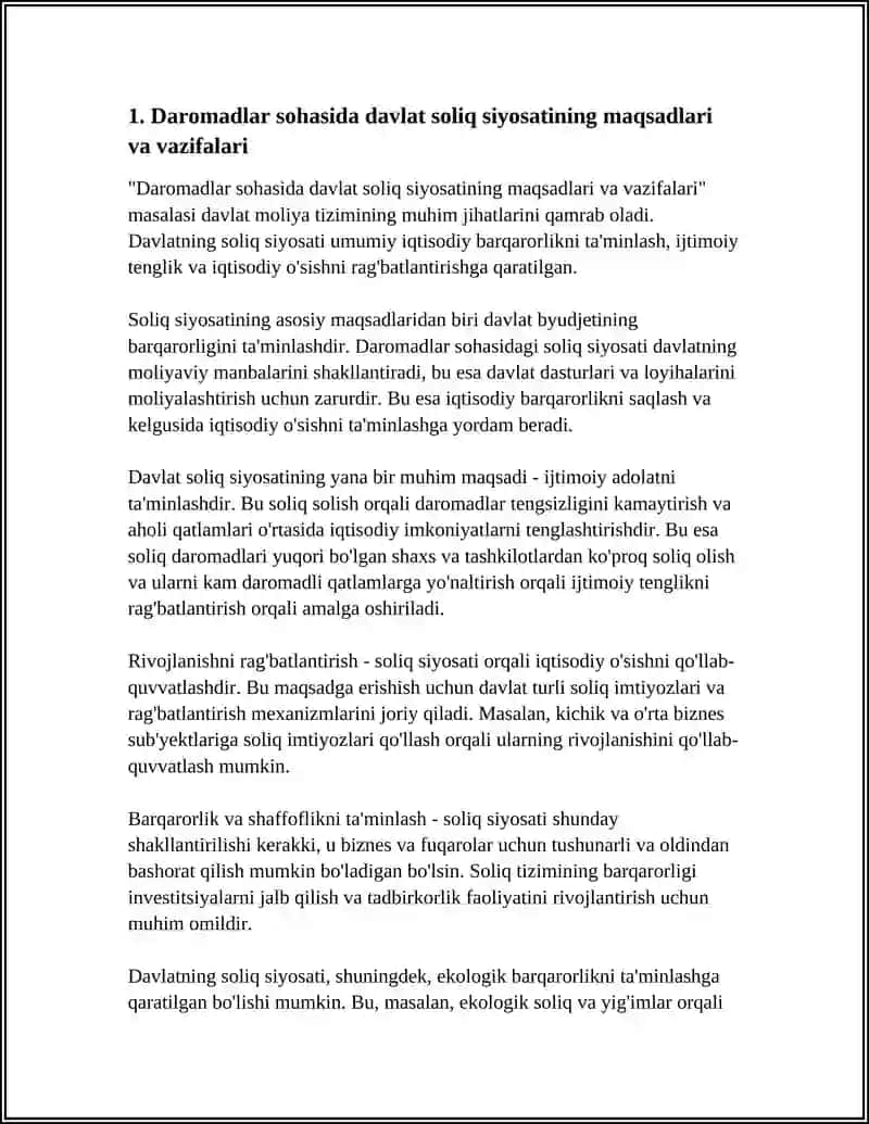 DAROMADLAR SOHASIDA DAVLAT SOLIQ SIYOSATINING XUSUSIYATLARI 3