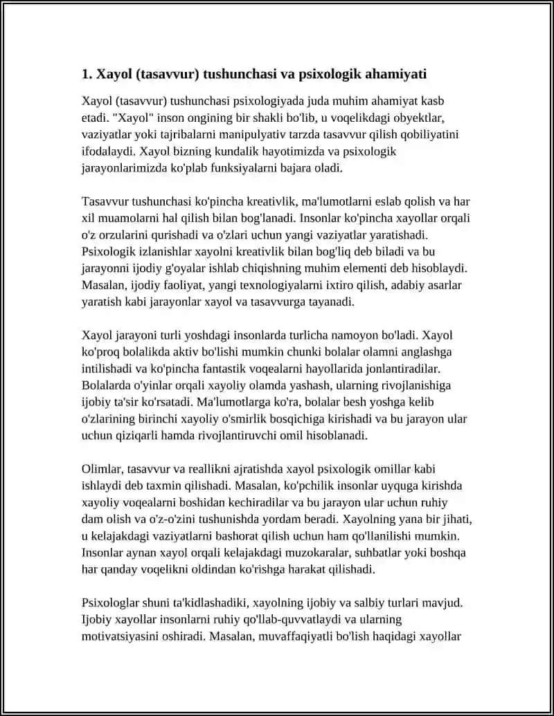 PSIXOLOGIYA DAN SILAK TAYINLASH KERAK RASMLARI BILAN XAYOL HAQIDA TUSHUNCHA 3