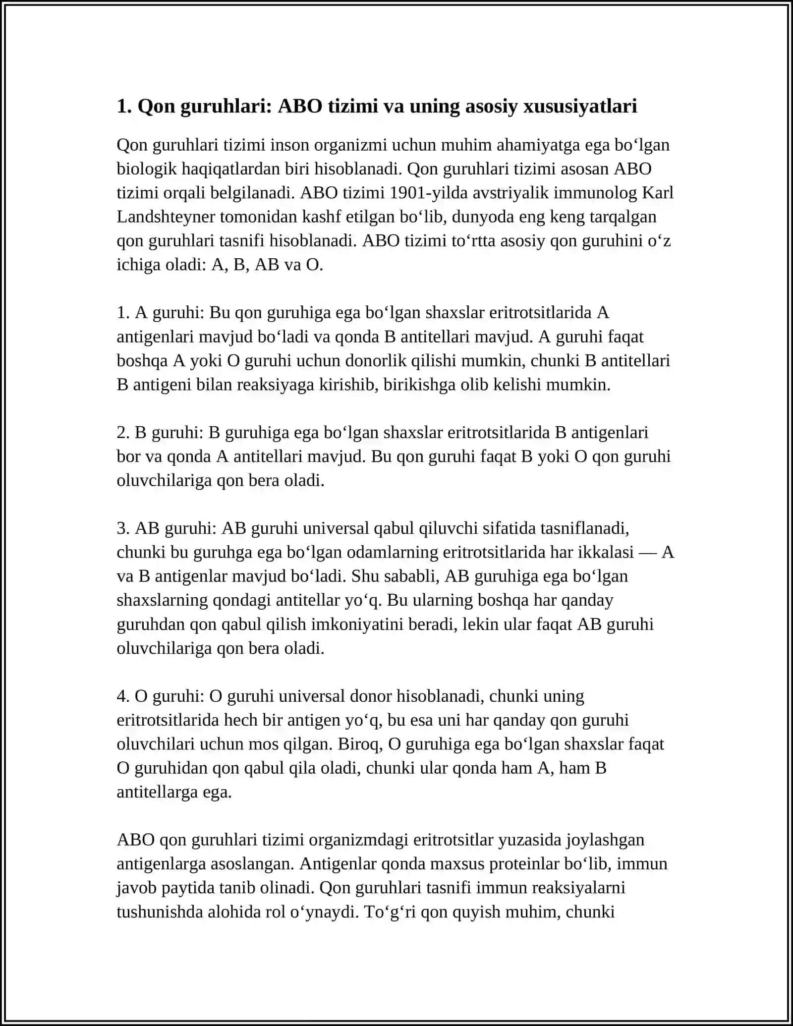 QON GURUHLARI VA REZUS OMIL 3