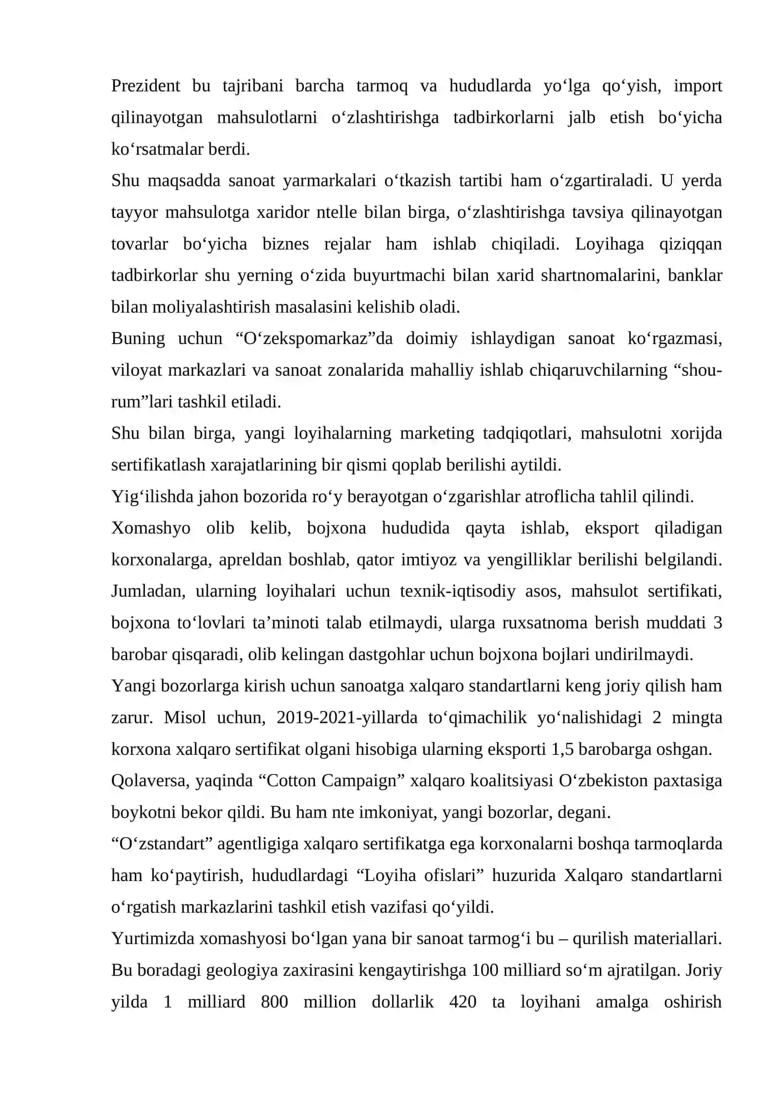 SANOAT KOOPERATSIYASINI RIVOJLANTIRISH YO’NALISHLARI 3