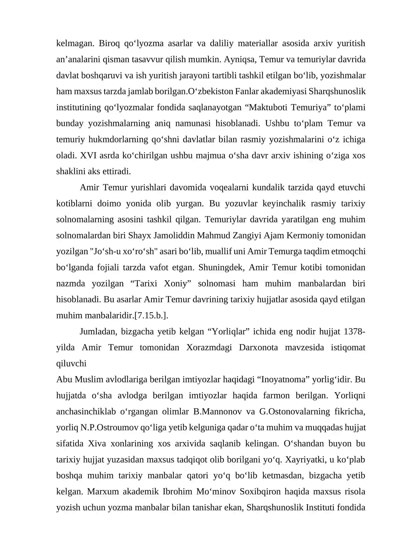 Amir Temur va Temurilar davri hujjatlari 3