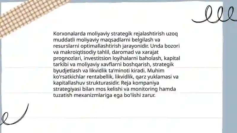 Korxonalarda moliyaviy rejalashtirish 3