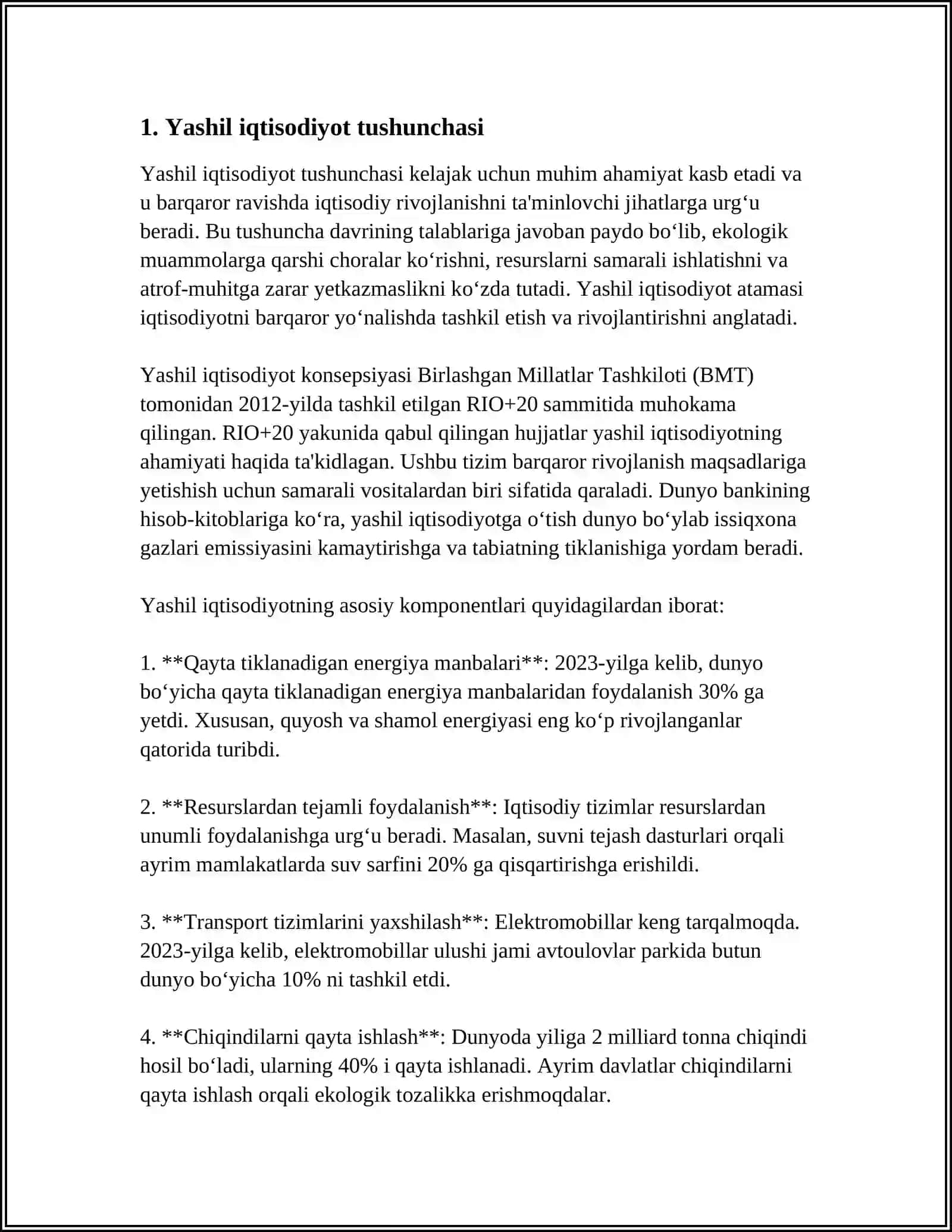 YASHIL IQTISODIYOTGA OʼTISH TAMOYILLARI 3