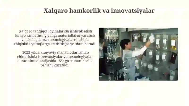 Kimyoviy sanoatning asosiy taraqqiyot yo'nalishlari 3