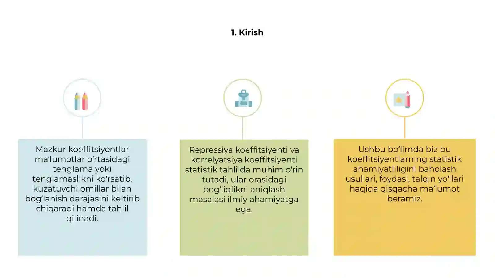 Repressiya koeffitsiyenti va korrelyatsiya koeffitsiyenti statistik tahlilda 3