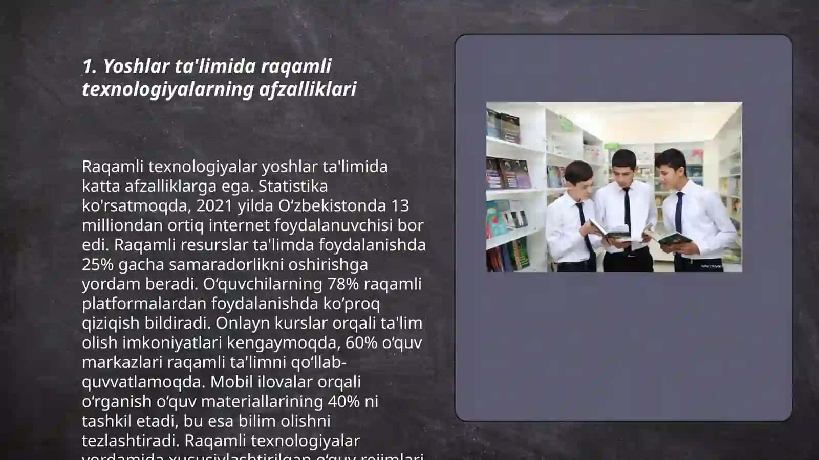 Yoshlar taʼlim tarbiyasida zamonaviy texnologiyalarning oʻrni va ahamiyati 3