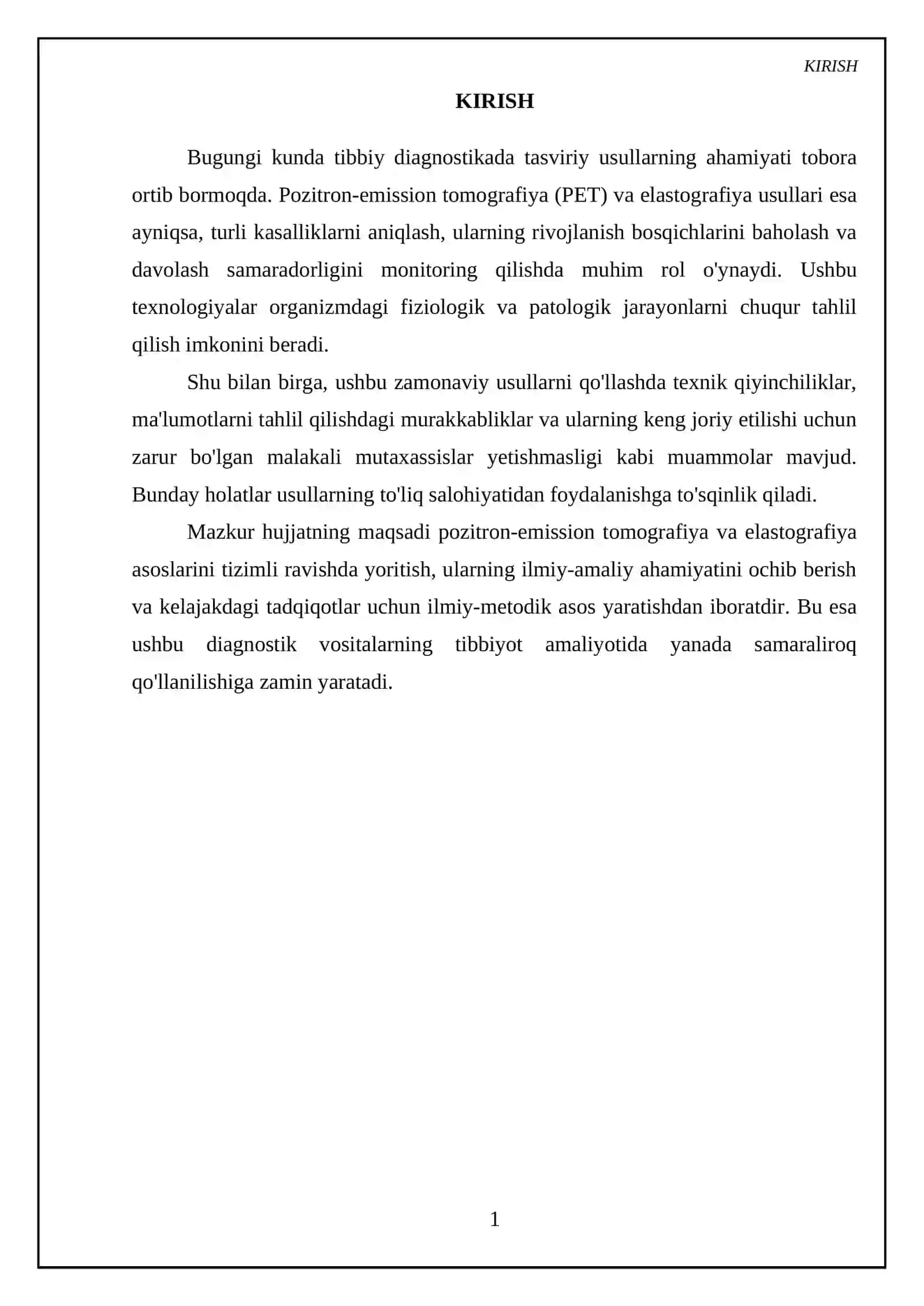 Pozitron-emission tomografiya. Elastografiya asoslari 3