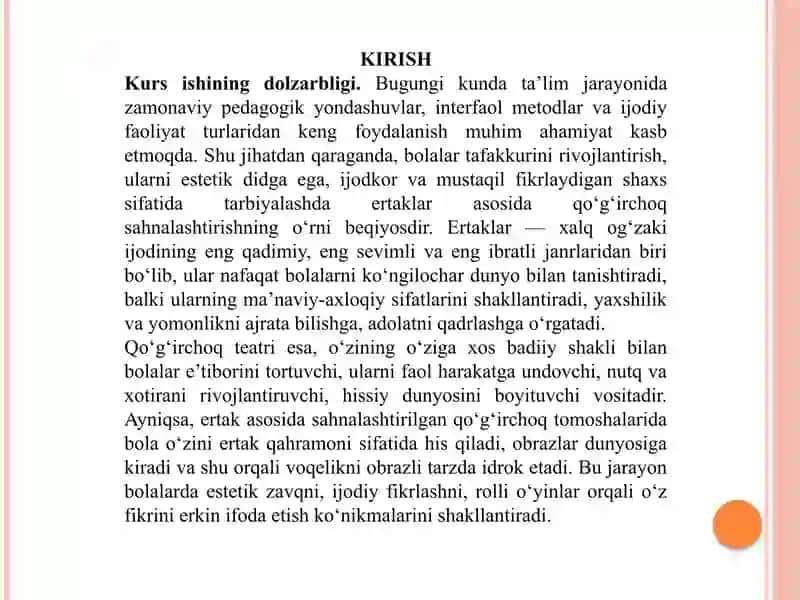 Ertak asosida qo'g'irchoq sahnalashtirish. 3