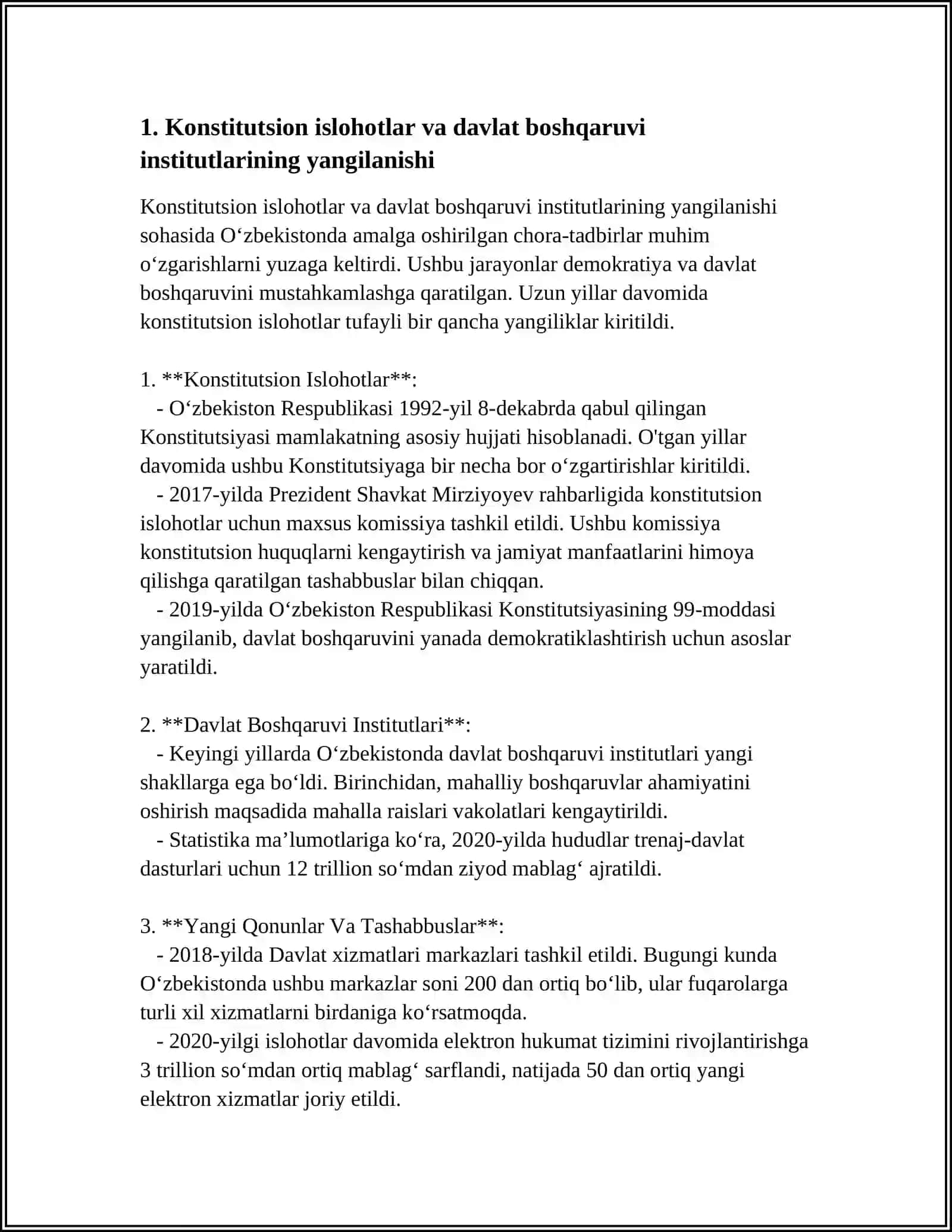 Konstitutsion islohotlar va davlat boshqaruvi institutlarining yangilanishi 3