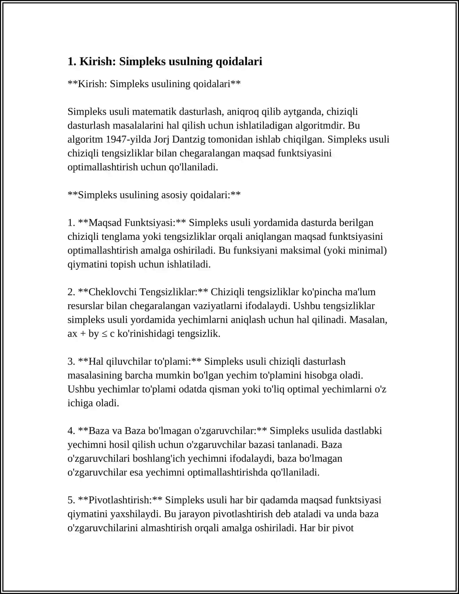 IQDISODIY MASALALARNI SIMPLEKS USULDA YECHISH 20 TA SAHIFA 3