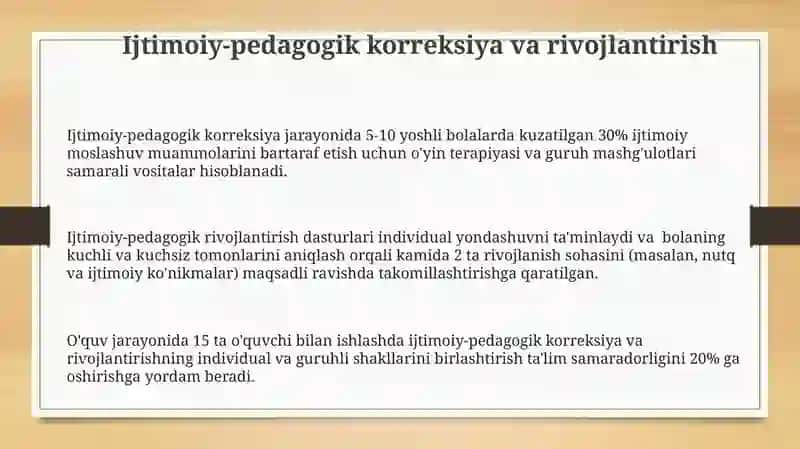 Ijtimoiy pedagogik faoliyat metodikasi, mexanizmlarini va texnologiyalari 3