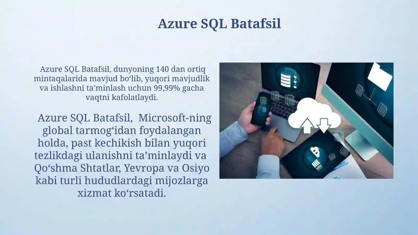 Cloud ma’lumotlar bazalari va xizmatlari(Amazon RDS,Azure SQL Google Cloud SQL) 3