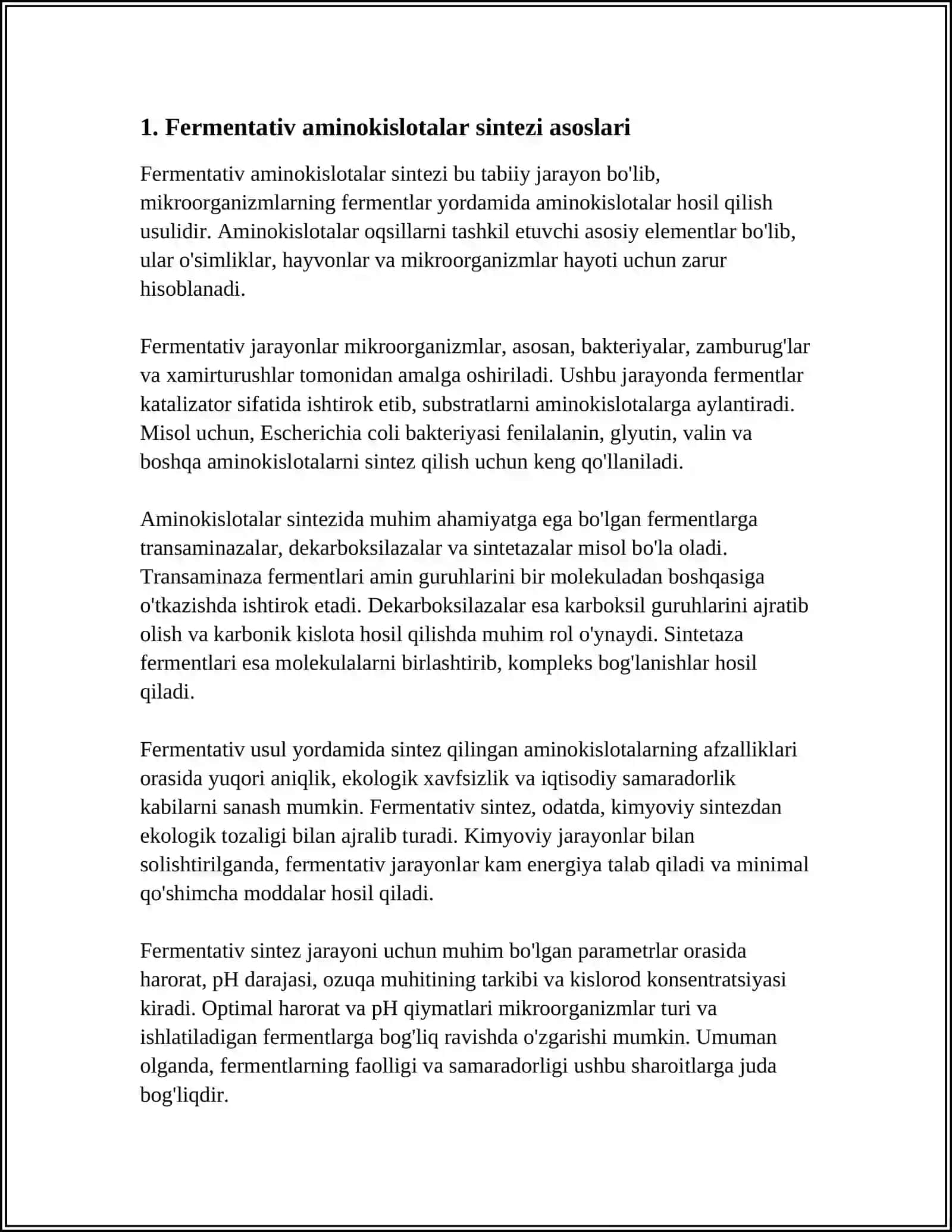 FERMENTLAR YORDAMIDA AMINOKISLOTALAR SINTEZI 3