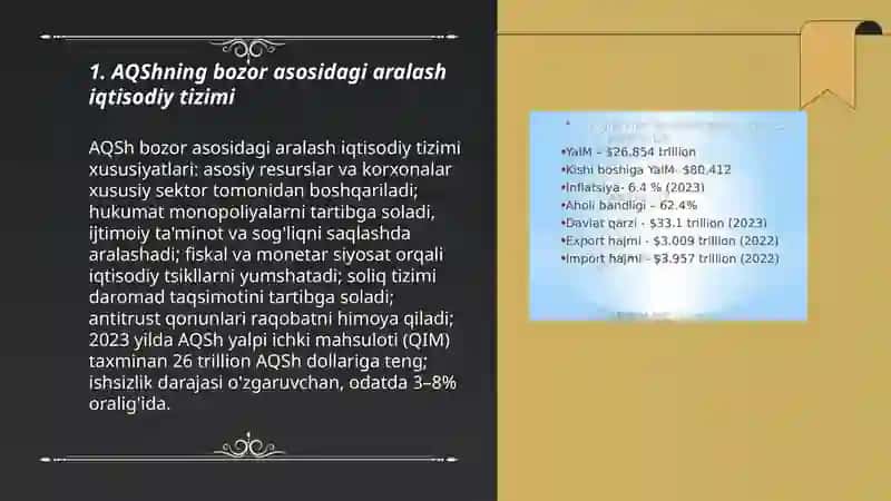 Amerika qo'shma shtatlarining iqtisodiy tizimlari 3