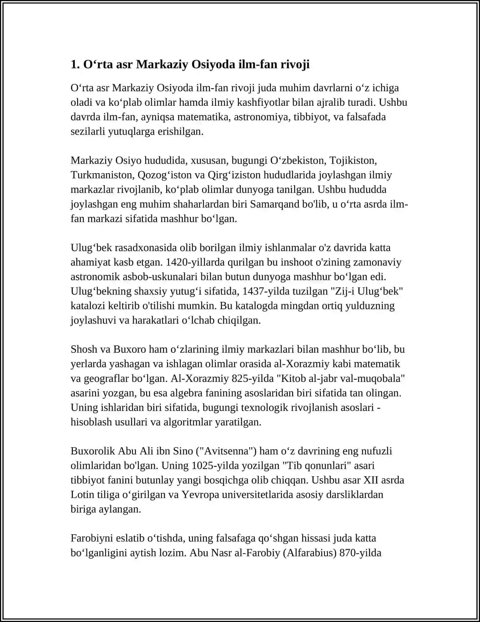 MAMLAKATIMIZ HUDUDIDA IX-XII ASRLARDA MADANIY UYGʻONISH (RENESSANS ) DAVRINING SODIR BOʻLISHI 3