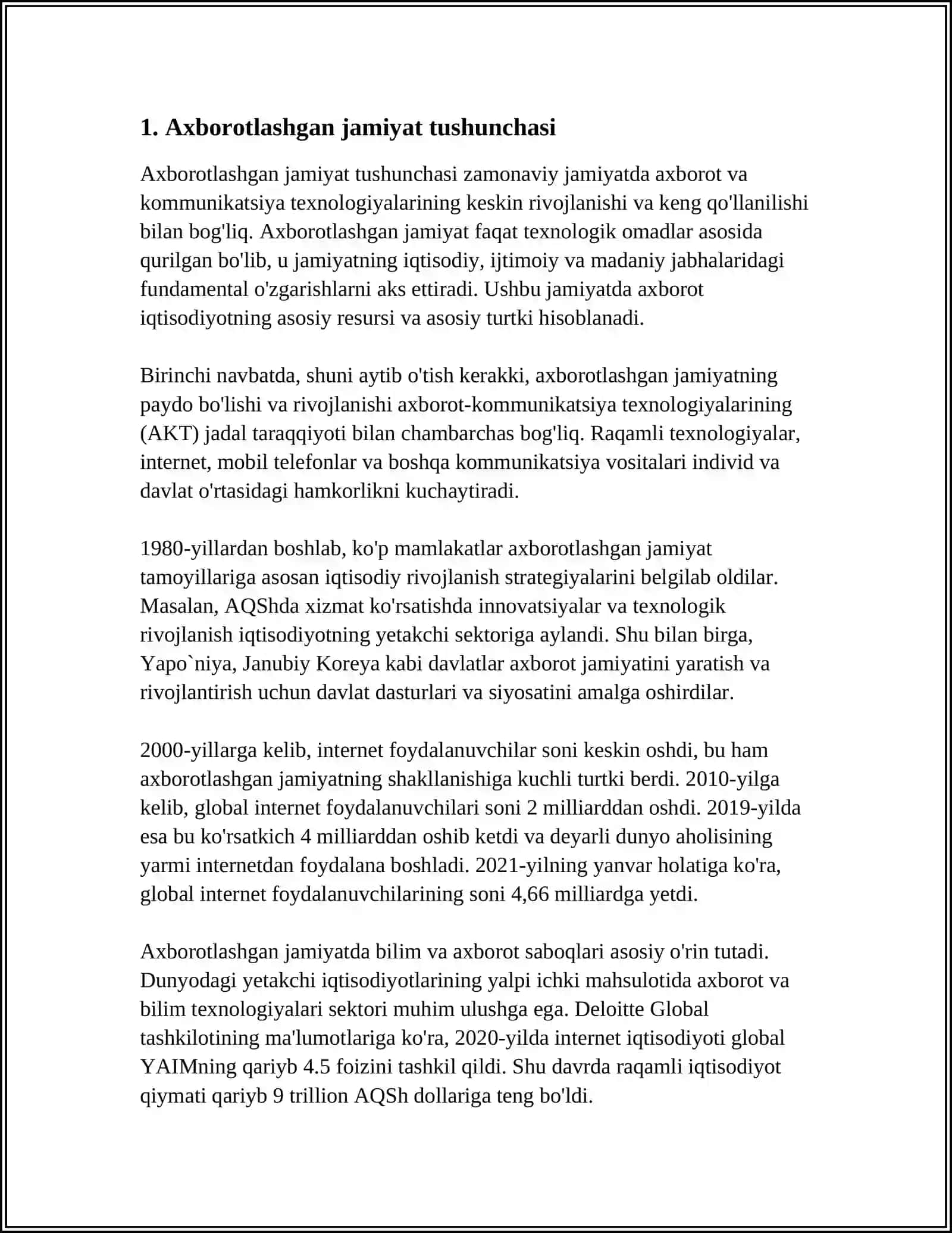 AXBOROTLASHGAN JAMIYAT VA UNING ISTIQBOLLARI MAVZUSIDA ESSE TAYYORLASH (A.TOYNBI, E.TOFFLER ASARLARI QIYOSIY TAHLILI ASOSIDA) 3