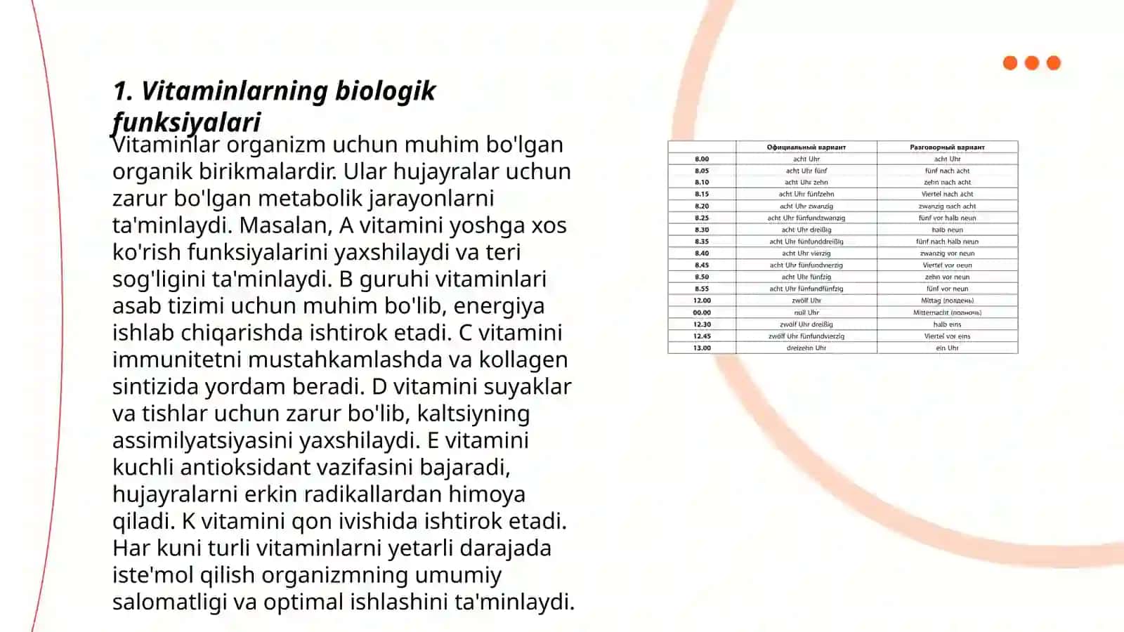 Vitaminlarning biologik roli va asosiy manbalari 3