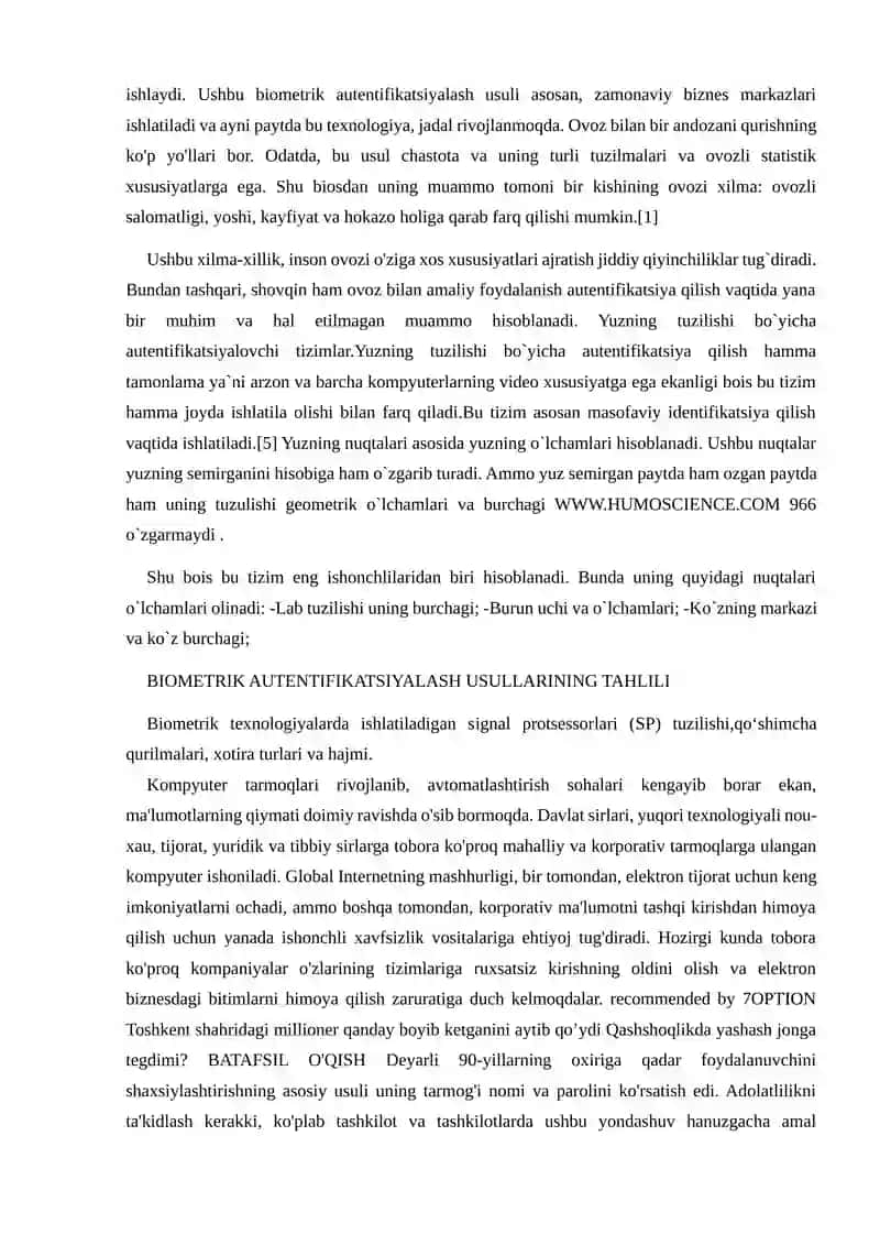 Biometrik autentifikatsiyalash usullari 3