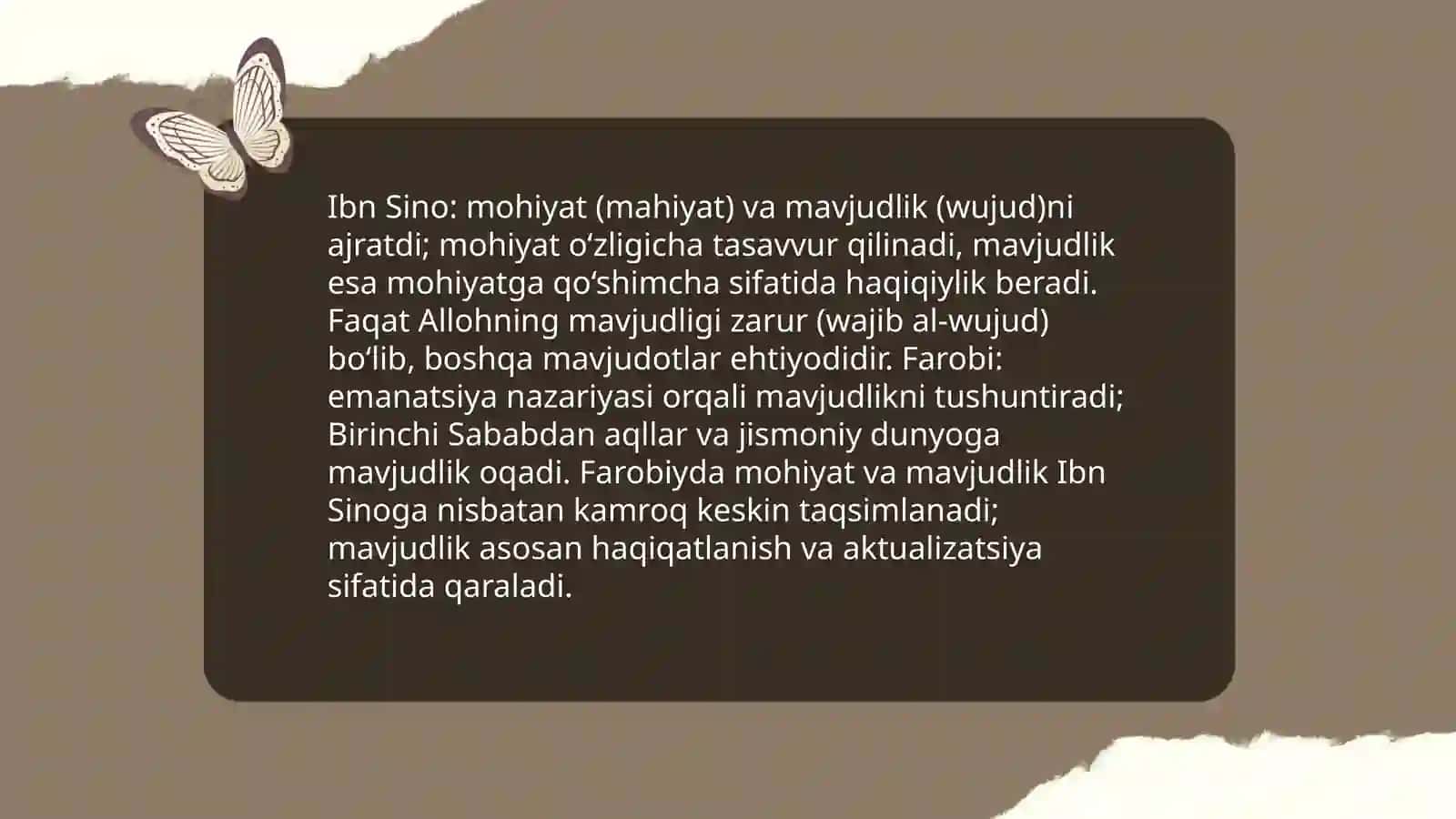 Ibn Sino va Farobiyning falsafiy qarashlari 3