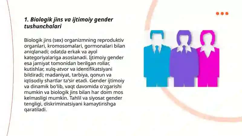 Biologik jins va ijtimoiy gender farqlari 3