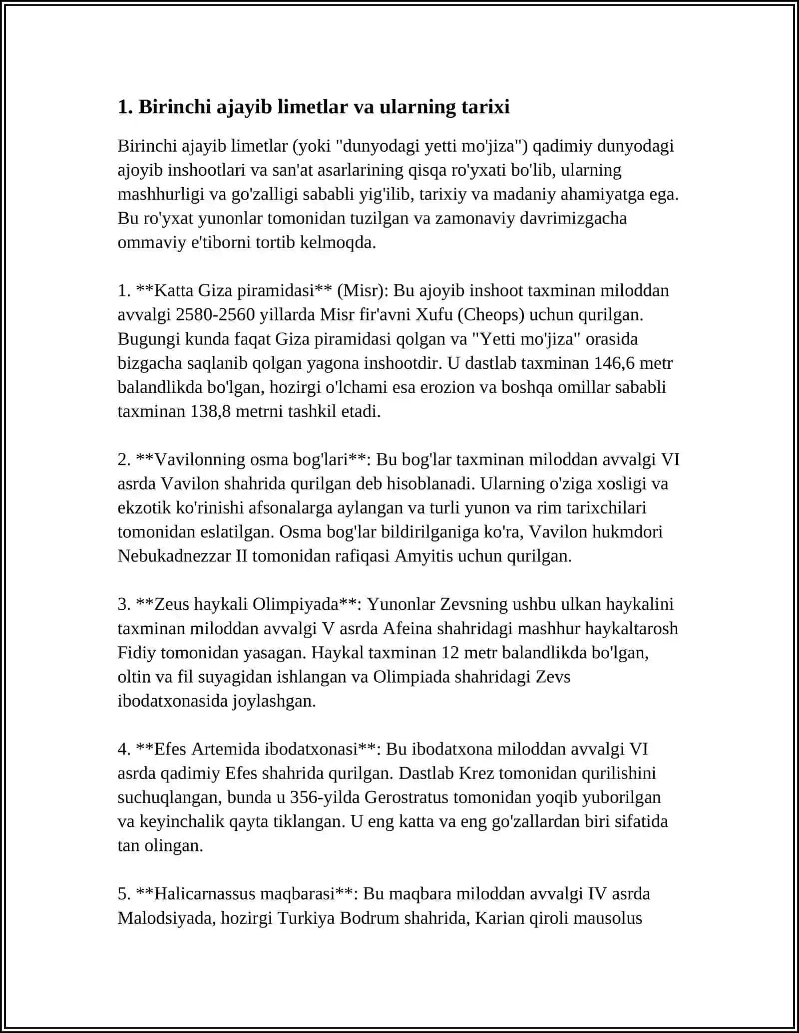 BIRINCHI VA IKKINCHI AJAYIB LIMETLAR 3
