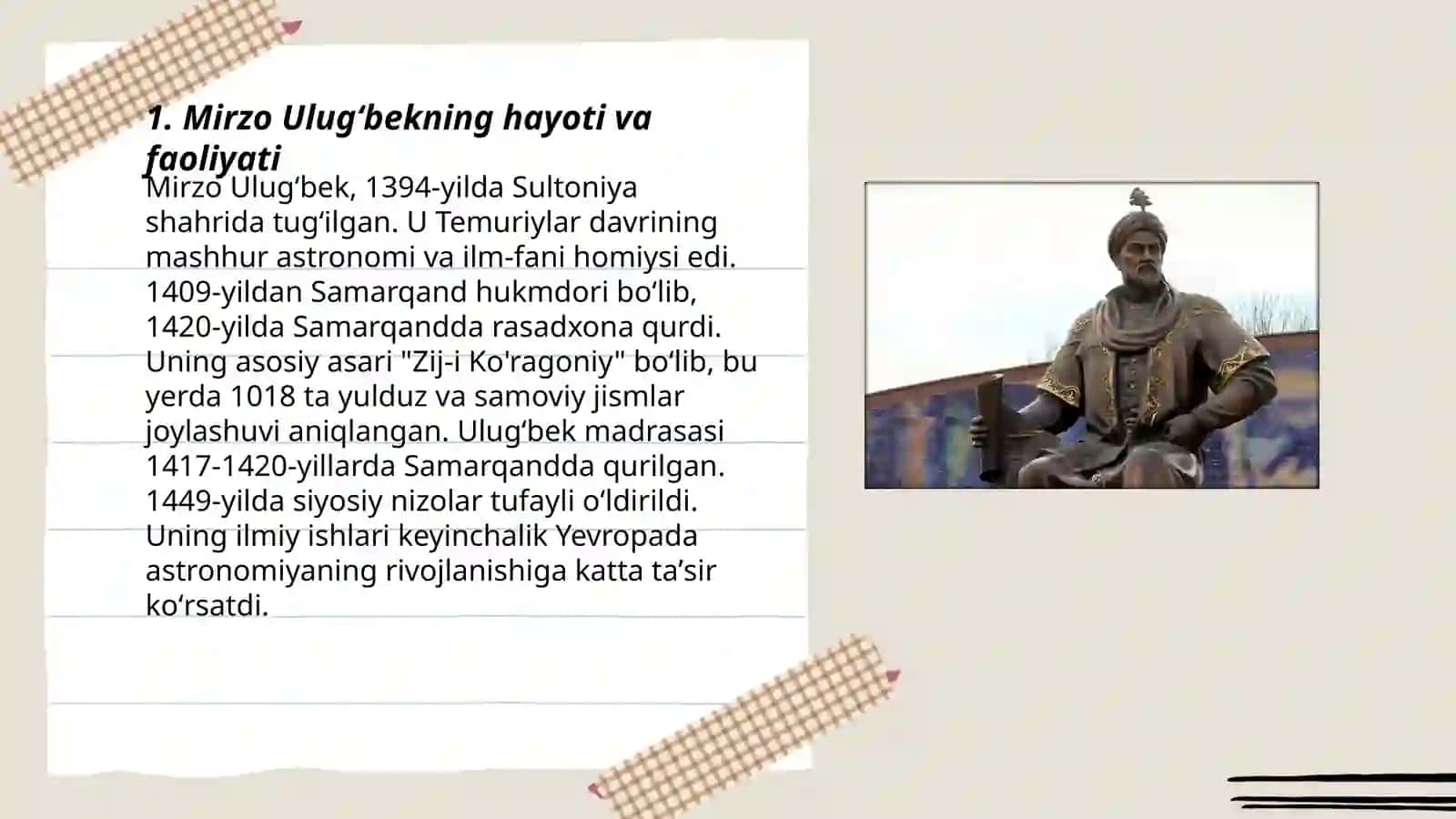 Ulugʻbekning hayoti va faoliyati 3